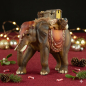 Preview: Handbemalte Krippenfigur Elefant mit Gepäck, ca. 10 cm, T 004-15